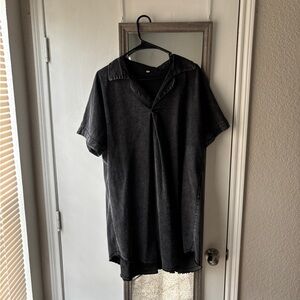Casual Black T-shirt Dress